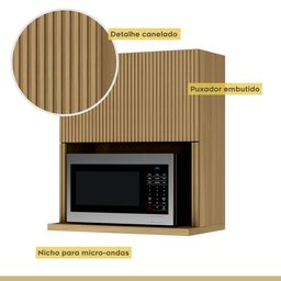 Cozinha 4 Peças Ripado Rainha  100% Mdf Balcão E Aéreo Forno  100% Mdf - 3