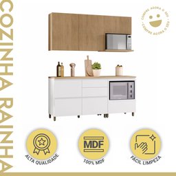 Cozinha 4 Peças Ripado Rainha  100% Mdf Balcão E Aéreo Forno  100% Mdf - 2