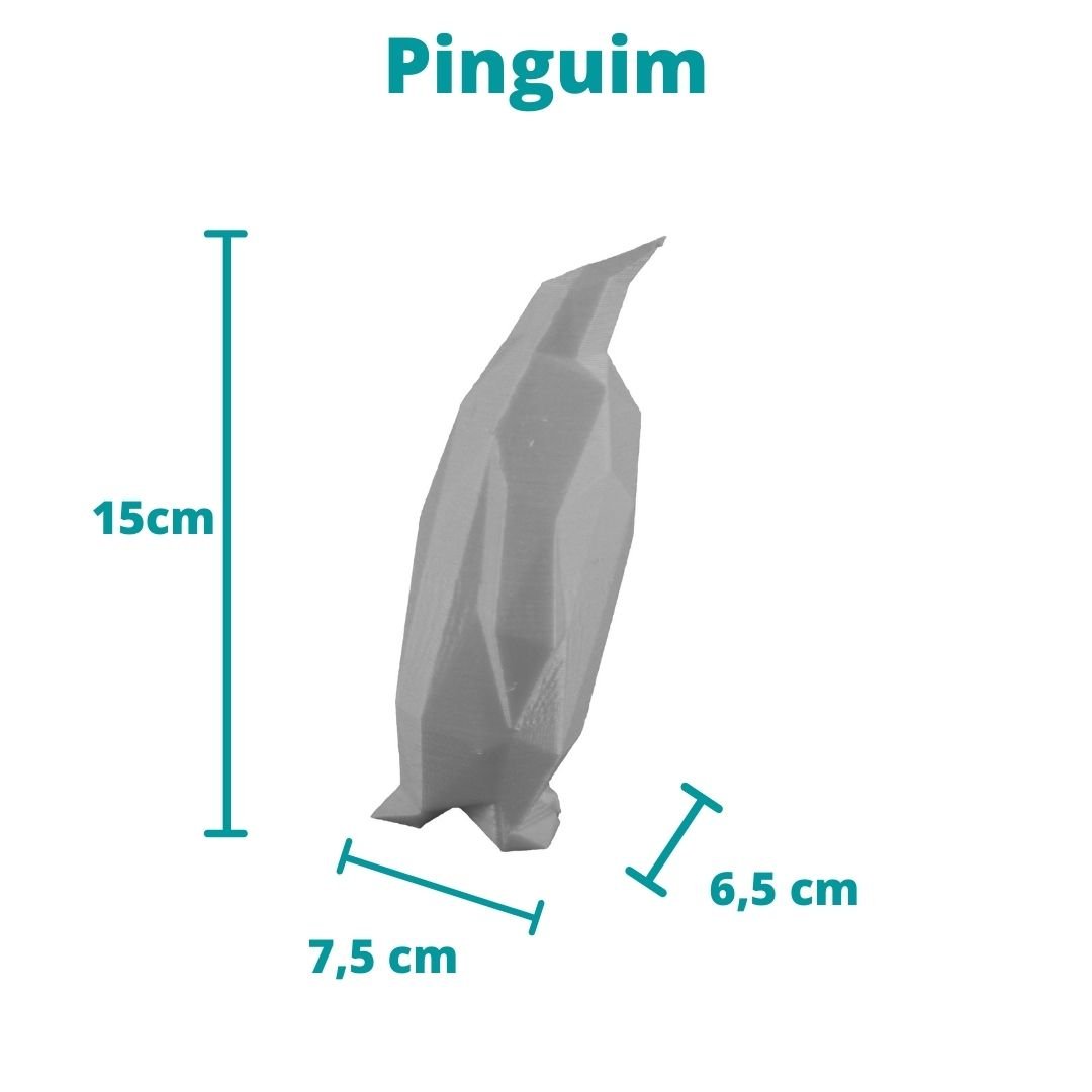 Pinguim Decorativo - 15 Cm De Altura - Toque 3D:Vermelho - 4