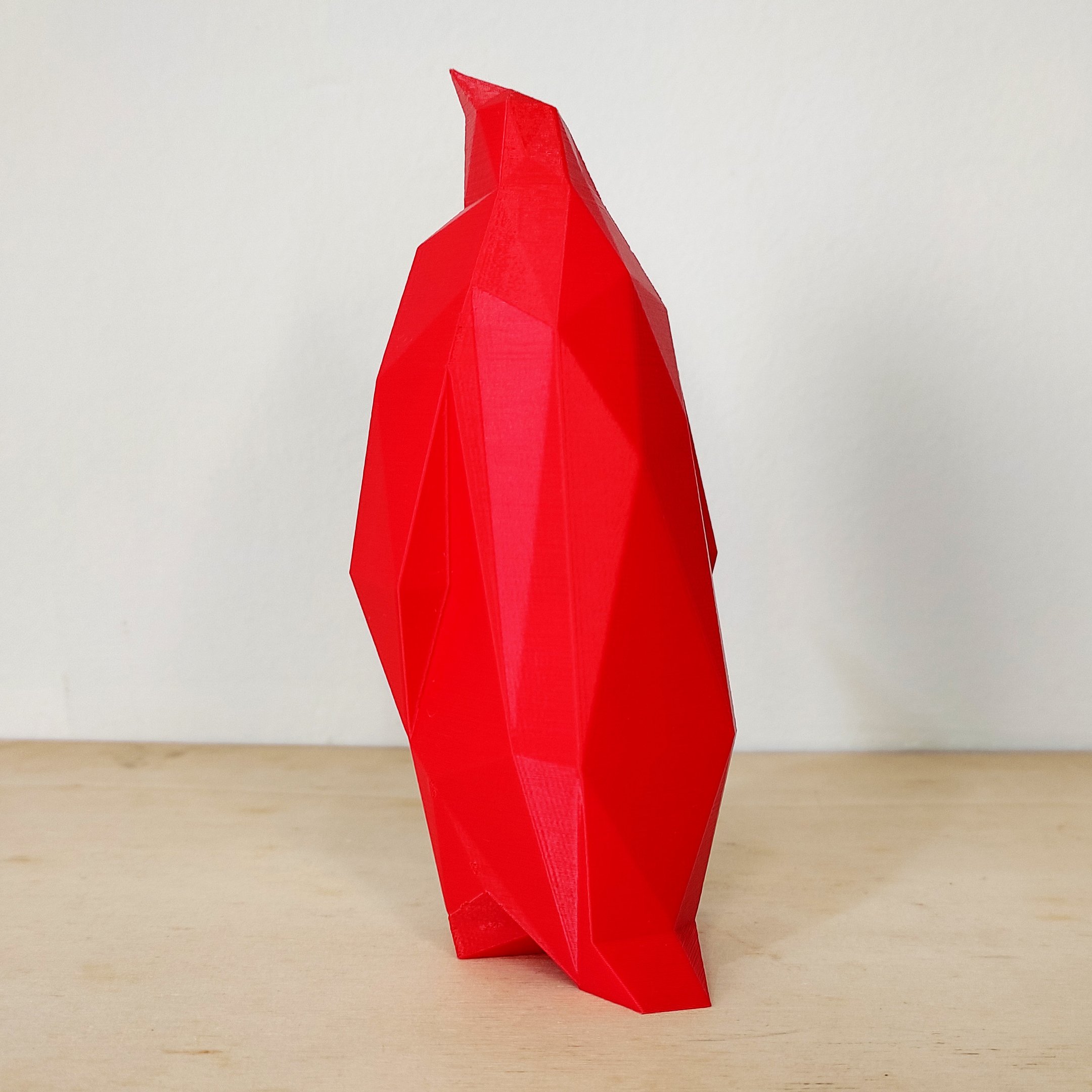 Pinguim Decorativo - 15 Cm De Altura - Toque 3D:Vermelho - 3