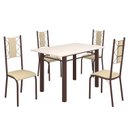 Ver imagem 2 de Conjunto Sala de Jantar Bahia Mesa Tubo 120x75cm Tampo Madeira com 4 Cadeiras