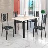 Conjunto Sala de Jantar Bahia Mesa Tubo 120x75cm Tampo Madeira com 4 Cadeiras - 1