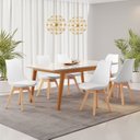 Ver imagem 1 de Conjunto Mesa Retangular Vidro/MDF com 6 Cadeiras Saarinen PP