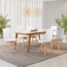 Conjunto Mesa Retangular Vidro/MDF com 6 Cadeiras Saarinen PP - 1