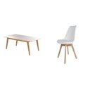 Ver imagem 2 de Conjunto Mesa Retangular Vidro/MDF com 6 Cadeiras Saarinen PP Yescasa Branco/Cinamomo/Off White