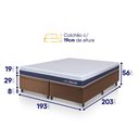 Ver imagem 3 de Conjunto Box Baú Marrom Durban Azul Espuma D28 King 193x203x64 - King House