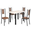 Ver imagem 2 de Conjunto Sala de Jantar Bahia Mesa Tubo 120x75cm Tampo Madeira com 4 Cadeiras