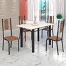 Conjunto Sala de Jantar Bahia Mesa Tubo 120x75cm Tampo Madeira com 4 Cadeiras - 1