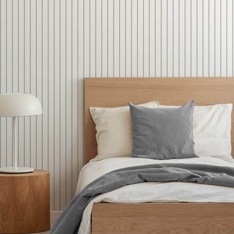 Papel de Parede Linhas Branco e Cinza 4 Arte Destaque 2,50 Metros