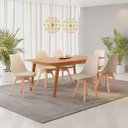 Ver imagem 1 de Conjunto Mesa Retangular MDF com 6 Cadeiras Saarinen PP