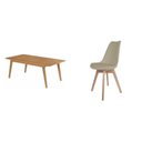 Ver imagem 2 de Conjunto Mesa Retangular MDF com 6 Cadeiras Saarinen PP Marrom/Nude/Cinamomo