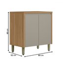 Ver imagem 3 de Balcão de Cozinha 80 Cm Renard 2 Portas 100% Mdf Jequitibá/gris Fosco - Pnr Móveis
