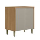Ver imagem 1 de Balcão de Cozinha 80 Cm Renard 2 Portas 100% Mdf Jequitibá/gris Fosco - Pnr Móveis