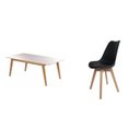 Ver imagem 2 de Conjunto Mesa Retangular Vidro/MDF com 6 Cadeiras Saarinen PP Preto/Cinamomo/Off White