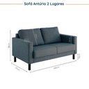 Ver imagem 3 de Conjunto de Sofá Antúrio 3 e 2 Lugares com Usb em Linho CabeCasa MadeiraOriginals Azul