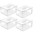 Ver imagem 1 de Kit 4 Organizadores Geladeira 2,2L Drenagem Clear Fresh