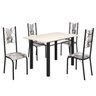 Conjunto Sala de Jantar Bahia Mesa Tubo 120x75cm Tampo Madeira com 4 Cadeiras - 2