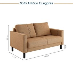Conjunto de Sofá Antúrio 3 e 2 Lugares com Usb em Linho CabeCasa MadeiraMadeira - 3
