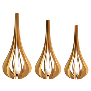 Luminária de Chão MDF IBIZA:MDF CRU/Kit c/ 3 -120x60, 90x42, 75x37