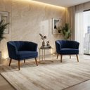 Ver imagem 1 de Kit 2 Poltronas para Recepção Sala de Espera Estrutura Reforçada Tecido Veludo Premium