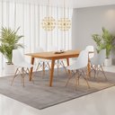 Ver imagem 1 de Conjunto Mesa MDF com 6 Cadeiras Eames PP Yescasa Branco/Cinamomo