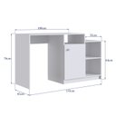 Ver imagem 3 de Escrivaninha Mesa Escritório Bancada Multiuso 1 Porta e 3 Nichos 135cm