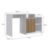 Escrivaninha Mesa Escritório Bancada Multiuso 1 Porta e 3 Nichos 135cm - 3