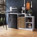 Ver imagem 5 de Escrivaninha Mesa Escritório Bancada Multiuso 1 Porta e 3 Nichos 135cm