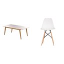 Ver imagem 2 de Conjunto Mesa Vidro/MDF com 6 Cadeiras Eames PP Branco/Cinamomo/Off White