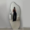 Ver imagem 7 de Espelho Grande Orgânico Retrô Corpo Inteiro 170x70cm Borda em Couro