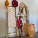 Ver imagem 3 de Espelho Grande Orgânico Retrô Corpo Inteiro 170x70cm Borda em Couro