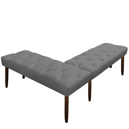 Canto Alemão Suede Cinza Assento 1,20x0,75 - Dominic Decor - 2