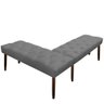 Canto Alemão Suede Cinza Assento 1,20x0,75 - Dominic Decor - 2