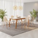 Ver imagem 1 de Conjunto Mesa Retangular Vidro/MDF com 6 Cadeiras Eames PP