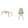 Conjunto Mesa Retangular Vidro/MDF com 6 Cadeiras Eames PP - 2