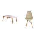 Ver imagem 2 de Conjunto Mesa Retangular Vidro/MDF com 6 Cadeiras Eames PP