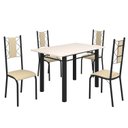 Ver imagem 2 de Conjunto Sala de Jantar Bahia Mesa Tubo 120x75cm Tampo Madeira com 4 Cadeiras