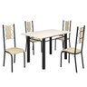 Conjunto Sala de Jantar Bahia Mesa Tubo 120x75cm Tampo Madeira com 4 Cadeiras - 2