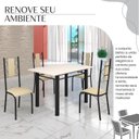 Ver imagem 6 de Conjunto Sala de Jantar Bahia Mesa Tubo 120x75cm Tampo Madeira com 4 Cadeiras