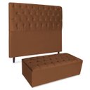Ver imagem 5 de Cabeceira Estofada Recamier Baú para Cama Box 160cm Queen:Terra Cota