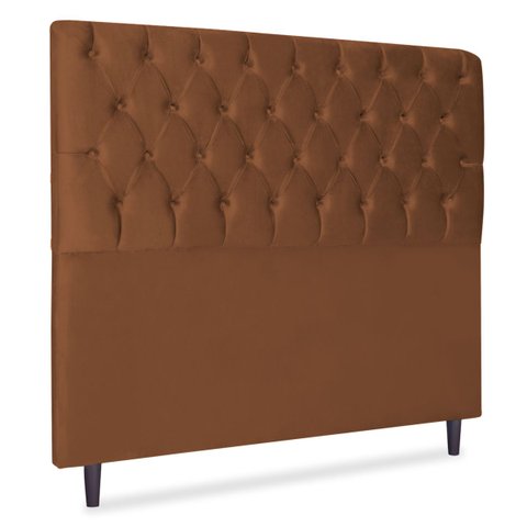 Cabeceira Estofada Recamier Baú para Cama Box 160cm Queen:Terra Cota
