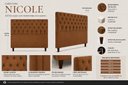 Ver imagem 2 de Cabeceira Estofada Recamier Baú para Cama Box 160cm Queen:Terra Cota