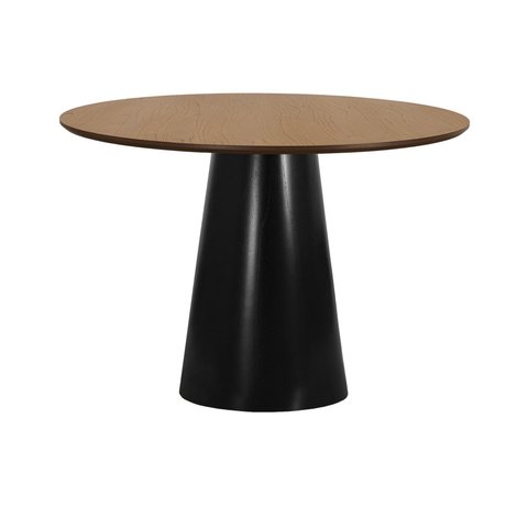 Mesa de Jantar Cone Base Preta - Ø150cm - Tampo Ø150cm Cinamomo