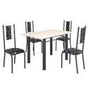 Ver imagem 2 de Conjunto Sala de Jantar Bahia Mesa Tubo 120x75cm Tampo Madeira com 4 Cadeiras