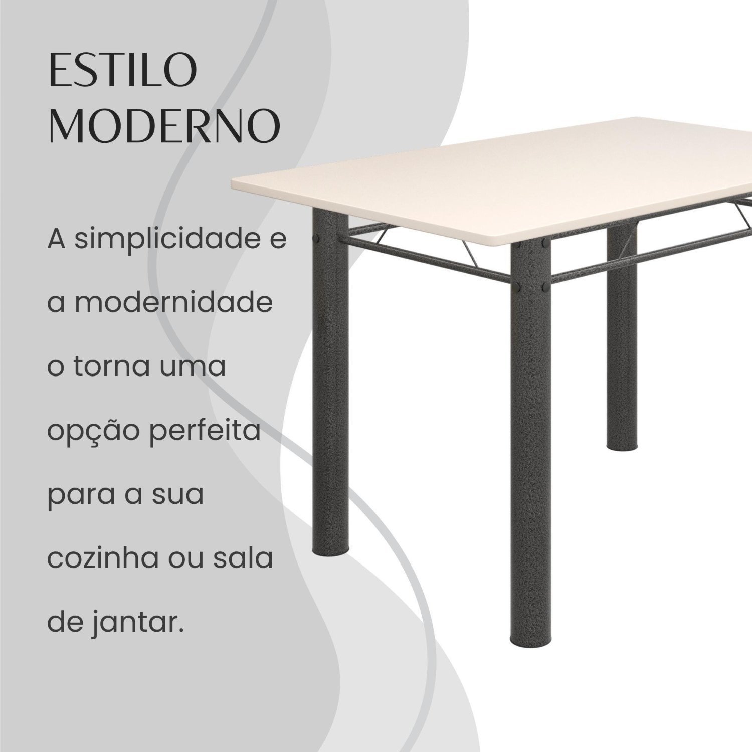 Conjunto Sala de Jantar Bahia Mesa Tubo 120x75cm Tampo Madeira com 4 Cadeiras - 7