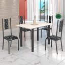 Ver imagem 1 de Conjunto Sala de Jantar Bahia Mesa Tubo 120x75cm Tampo Madeira com 4 Cadeiras