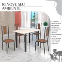 Ver imagem 6 de Conjunto Sala de Jantar Bahia Mesa Tubo 120x75cm Tampo Madeira com 4 Cadeiras