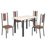Conjunto Sala de Jantar Bahia Mesa Tubo 120x75cm Tampo Madeira com 4 Cadeiras - 2
