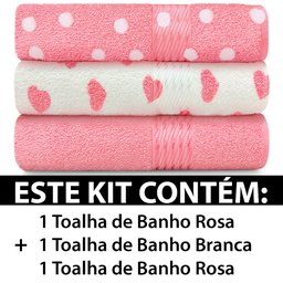 Kit 3 Toalhas de Banho 100 Algodão Prisma Dohler - 3