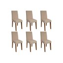 Ver imagem 1 de Cadeira Sala de Jantar Milena Kit 6 Un Savana/Suede Bege - Cimol